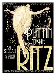 the poster for puttin on the ritz, which features an image of a woman in