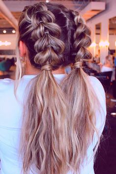 Simple Cute Hairstyle Ideas For Prolonged Hair- #Coiffure #Concepts #Cute #Hair #Lengthy #Straightforward Check more at https://howcandothis.com/hairstyleideas/simple-cute-hairstyle-ideas-for-prolonged-hair-2/ Bubble Braids, Dance Hairstyles, Game Day Hair, Festival Hair, Long Blonde, Long Blonde Hair, Braids For Long Hair