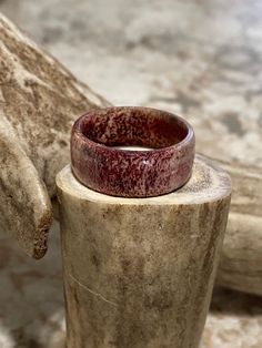 Beautiful Deer Antler Ring tinted with a red dye to create this unique ring. Made with Deer Antlers from Calgary, Alberta. Size 11 Nature-inspired Red Rings For Gifts, Nature-inspired Red Rings As Gifts, Artisan Red Ring For Gift, Handmade Artisan Red Rings, Red Untreated Rings As A Gift, Untreated Red Rings For Gift, Untreated Red Rings As A Gift, Rustic Red Jewelry For Gifts, Rustic Red Jewelry As A Gift