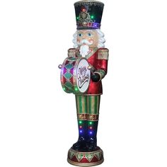 a lighted nutcracker with a drum in his hands