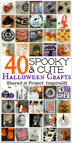 halloween crafts are featured in the book spooky and cute halloween crafts shared at project inspired