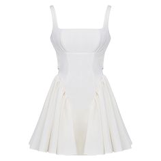 Look beautiful and feel comfortable in this white mini dress with a fashionable backless bow tie detail. Crafted from lightweight fabric, this dress is perfect for those hot summer days. Ideal for casual lunches and barbecues, you'll turn heads with its unique style. Fit Style: Regular Fit Fabric: Non Stretch Material: Polyester White A-line Sundress For Party, Summer Square-neck Backless Dress For Party, White Mini Backless Dress For Day Out, White Backless Sundress For Party, Backless Mini Dress For Summer Parties, Summer Backless Mini Dress For Summer Parties, Fitted White Mini Dress With Tie Back, White Fitted A-line Backless Dress, White Fitted Backless Summer Dress