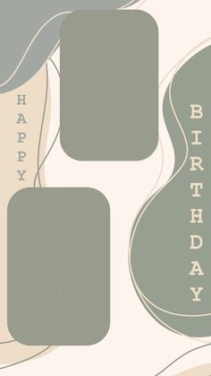 an abstract birthday card with the words happy birthday in white and grey colors on it