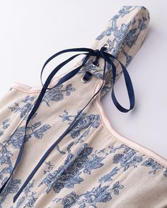 Details: Ribbon corset top with blue floral printsLength: CroppedSleeve Length: SleevelessMaterials: 95% Cotton + 5% Spandex Ribbon Corset, Coquette Top, Corset Design, Stunning Tops, Blue Willow, Maxi Dresses Casual, Crop Top Blouse, Maxi Dress Party, Knitwear Cardigan