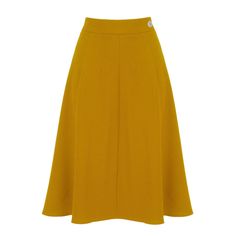 Have you ever struggled to find a classic and elegant skirt you can style for work and evening glam? Our flattering A-line skirt is the perfect addition to your wardrobe. It's made in a beautiful heavyweight crepe fabric and features a side pocket, side zipper and a contrasting natural Corozo button. This design drapes perfectly at or just below the knee and has an authentic vintage feel to complete your look. Why not pair it with a t-shirt or cropped sweater to complement your style. This versa Crepe Skirt, 1940s Style, Crepe Skirts, Vintage Inspired Outfits, Elegant Skirt, 1940s Fashion, Stretch Crepe, Fall Skirts, Fashion Story