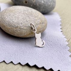 Dainty Silver Jewelry With Cat Design, Hypoallergenic Dangle Charms For Gifts, Hypoallergenic Sterling Silver Charms, Lady Cat, Tiny Cats, Permanent Jewelry, Cat Pendant, Sterling Silver Initial, Cat Charm