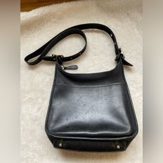 Coach Vintage Legacy Zip Black Handbag Shoulder Crossbody Purse Style# 9966 Vintage Black Crossbody Hobo Bag, Vintage Black Hobo Bag, Classic Coach Hobo Bag Shaped Like A Satchel, Classic Coach Bucket Bag For Everyday Use, Vintage Black Shoulder Bag For On-the-go, Classic Black Rectangular Hobo Bag, Classic Coach Bucket Bag For Daily Use, Elegant Hobo Shoulder Bag With Snap Closure, Elegant Hobo Bag With Snap Closure