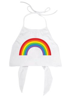 Layered Twice for extra coverage. Features a high neck & back tie. - Color: White - Made in USA - Triple washed for that soft vintage feel. Gay Pride Parade, White Halter Top, Pride Outfit, Little Outfits, Cute Fall Outfits, Lgbtq Pride, Rave Outfits, Cool Tees, Halter Neck