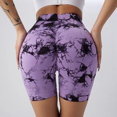 Womens Seamless Tie Dye Push Up Yoga Fitness Shorts Yoga Shorts With Seamless Fabric, Breathable Seamless Fabric Shorts, Seamless Fabric Athletic Shorts With Built-in Shorts, Compression Yoga Shorts In Seamless Fabric, Athletic Seamless Shorts With Built-in Shorts, Athletic Shorts With Built-in Shorts And Seamless Fabric, High Stretch Seamless Shorts, Seamless Fabric Gym Shorts, Workout Shorts With Seamless Fabric