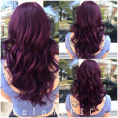 Wine Hair Color, Plum Hair, Wine Hair, Purple Highlights, Hair Color Purple, Burgundy Hair, Hair Color And Cut