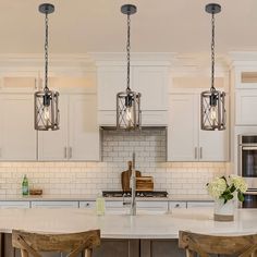 the kitchen is clean and ready to be used as a dining room or family room