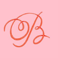 the letter g is drawn in red ink on a pink background with an orange outline