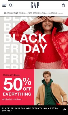 the gap black friday sale is up to 50 % off