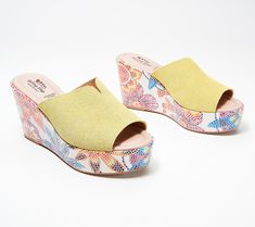 Starting to feel those summer vibes? These suede wedge sandals are absolutely rocking that warm weather energy with a fabulous fun floral print -- perfect for pairing with everything from sundresses to skirts to shorts. From Spring Step. Floral Wedges, Suede Wedges, Cork Wedge, Wedge Sandals, Warm Weather, Summer Vibes, Sundress, Mule Shoe, Fashion Shoes