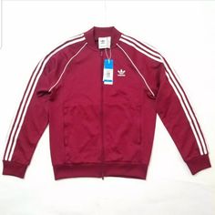 Brand New With Tags Purchased Directly At Adidas Store In Usa 100% Authentic, Multiple Sizes , Color Is Burgundy University Red Long Sleeve Track Jacket, Fitted Outerwear With Three Stripes For Fall, Fitted Three Stripes Outerwear For Fall, Cotton Outerwear With Three Stripes For Fall, Adidas Cotton Track Jacket For Fall, Adidas Long Sleeve Outerwear With Three Stripes, Adidas Three Stripes Fall Outerwear, Adidas Outerwear With Three Stripes For Fall, Adidas Casual Red Track Jacket