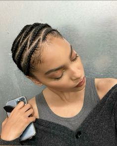 @sharon.alexie Poc Women, Sharon Alexie, Slicked Hairstyles, Cornrow Hairstyle, Latest Hair Braids, Cornrows Natural Hair, Quick Braids, Hairstyles Pictures, Beautiful Black Hair