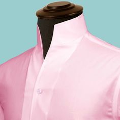 "High Open Collar Full Sleeves Shirt Tailor-Made On Order shirt 𝘈 𝘩𝘪𝘨𝘩 𝘤𝘰𝘭𝘭𝘢𝘳 𝘴𝘩𝘪𝘳𝘵 𝘪𝘴 𝘢 𝘤𝘭𝘢𝘴𝘴𝘪𝘤 𝘢𝘯𝘥 𝘵𝘪𝘮𝘦𝘭𝘦𝘴𝘴 𝘴𝘵𝘺𝘭𝘦 𝘵𝘩𝘢𝘵 𝘢𝘥𝘥𝘴 𝘢 𝘵𝘰𝘶𝘤𝘩 𝘰𝘧 𝘴𝘰𝘱𝘩𝘪𝘴𝘵𝘪𝘤𝘢𝘵𝘪𝘰𝘯 𝘵𝘰 𝘢𝘯𝘺 𝘰𝘶𝘵𝘧𝘪𝘵. 𝘛𝘩𝘪𝘴 𝘴𝘵𝘺𝘭𝘦 𝘧𝘦𝘢𝘵𝘶𝘳𝘦𝘴 𝘢 𝘤𝘰𝘭𝘭𝘢𝘳 𝘵𝘩𝘢𝘵 𝘴𝘵𝘢𝘯𝘥𝘴 𝘶𝘱 𝘢𝘯𝘥 𝘦𝘯𝘤𝘪𝘳𝘤𝘭𝘦𝘴 𝘵𝘩𝘦 𝘯𝘦𝘤𝘬, 𝘱𝘳𝘰𝘷𝘪𝘥𝘪𝘯𝘨 𝘢 𝘳𝘦𝘧𝘪𝘯𝘦𝘥 𝘢𝘯𝘥 𝘱𝘰𝘭𝘪𝘴𝘩𝘦𝘥 𝘭𝘰𝘰𝘬. 𝘐𝘵'𝘴 𝘢 𝘷𝘦𝘳𝘴𝘢𝘵𝘪𝘭𝘦 𝘱𝘪𝘦𝘤𝘦 𝘰𝘧 𝘤𝘭𝘰𝘵𝘩𝘪𝘯𝘨 𝘵𝘩𝘢𝘵 𝘤𝘢𝘯 𝘣𝘦 𝘸𝘰𝘳𝘯 𝘸𝘪𝘵𝘩 𝘢 𝘴𝘶𝘪𝘵 𝘧𝘰𝘳 𝘧𝘰𝘳𝘮𝘢𝘭 𝘰𝘤𝘤𝘢𝘴𝘪𝘰𝘯𝘴 𝘰𝘳 𝘥𝘳𝘦𝘴𝘴𝘦𝘥 𝘥𝘰𝘸𝘯 𝘸𝘪𝘵𝘩 𝘫𝘦𝘢𝘯𝘴 𝘧𝘰𝘳 𝘢 𝘤𝘢𝘴𝘶𝘢𝘭 𝘭𝘰𝘰𝘬. 𝘛𝘩𝘦 𝘩𝘪𝘨𝘩 𝘤𝘰𝘭𝘭𝘢𝘳 𝘢𝘭𝘴𝘰 𝘰𝘧𝘧𝘦𝘳𝘴 𝘢𝘥𝘥𝘪𝘵𝘪𝘰𝘯𝘢𝘭 𝘤𝘰𝘷𝘦𝘳𝘢𝘨𝘦 𝘢𝘯𝘥 𝘱𝘳𝘰𝘵𝘦𝘤𝘵𝘪𝘰𝘯 𝘢𝘨 Elegant Shirt With Stand Collar And Buttons, Elegant Stand Collar Shirt With Buttons, Elegant Stand Collar Shirt For Formal Occasions, Elegant Formal Shirt With Stand Collar, Classic Stand Collar Tops With Buttons, Elegant Shirt With Stand Collar And Placket, Elegant Stand Collar Shirt With Placket, Classic Tops With Stand Collar And Button Closure, Classic Stand Collar Top With Button Closure