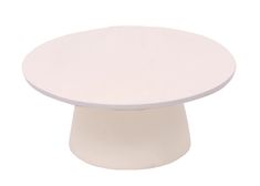 a white round table on a white background