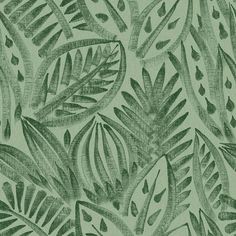 a drawing of leaves on a green background