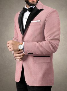 Bring a debonair stroke of style to your next formal event by adoring our Italian Silk Idna Tuxedo Jacket. Spun from a blend of polyester and viscose, this jacket offers both softness and breathability, ensuring comfort throughout your wear. Its ethnic motifs, intricately woven with golden yarns onto a pink canvas, create a truly stunning look for your lavish affair. So, grab this elite silhouette that will enhance your experience with the most exciting approach. 
 
An elusive unique piece from Tailored Spring Tuxedo, Fitted Single Breasted Sport Coat With Shawl Collar, Fitted Pink Outerwear For Business, Pink Fitted Outerwear For Business, Tailored Shawl Collar Outerwear For Formal Occasions, Tailored Long Sleeve Spring Tuxedo, Pink Winter Suits For Formal Occasions, Fitted Single Breasted Blazer With Shawl Collar, Pink Fitted Business Outerwear