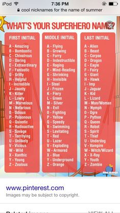 an image of a red sign that says what's your superhero name?