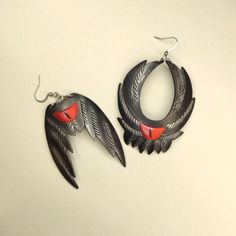 Lucifer's Duck Hazbin Hotel Hellavu Boss, Wings Earrings, Mismatched Earrings, Eye Earrings, Wing Earrings, Helluva Boss, Hazbin Hotel, Bat Wings, Slovenia