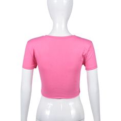 Round Neck Exposed Navel All-match Tight Ripped Short-sleeved Top Casual Pink Crop Top For Club, Short Sleeve Crop Top For Club In Spring, Fitted Cotton Club Tops, Fitted Cotton Top For Club, Spring Short Sleeve Crop Top For Club, Fitted T-shirt For Club In Spring, Fitted T-shirt For Spring Clubbing, Fitted T-shirt For Club, Spring Season, Product Name