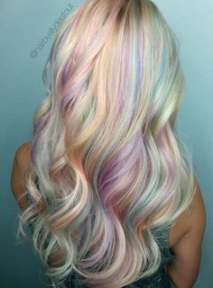 Opal More Neon Hair Color, Pastel Rainbow Hair, Holographic Hair, Opal Hair, Rainbow Hair Color, Neon Hair, Hot Hair Colors, Lilac Hair, Hair Color Pastel