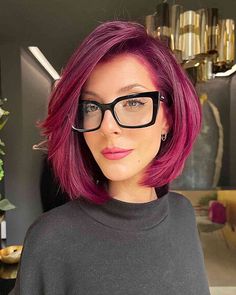 19 Greatest Red-Violet Hair Color Ideas Trending in 2023 Long Asymmetrical Haircut, Red Violet Hair Color, Hair Color Ideas Trending, Short Asymmetrical Haircut, Red Violet Hair, Violet Hair Colors, Asymmetrical Bob Haircuts, Magenta Hair, Asymmetrical Haircut