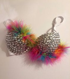 Rave bra / flower bra Daisy Outfit, Flower Bra, Festival Makeup Rave, Electric Daisy, Rhinestone Bra