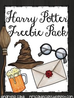 harry potter's freebie pack is shown with glasses and a hat on it