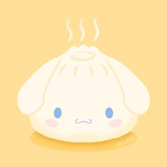 an illustration of a cute little white dog with steam coming out of its head and eyes