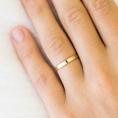 Flat Band for Women Minimalist Ring Basic Collection - J F W Minimal Look, Silver Collection, Ring Stack, Minimalist Ring, Minimalist Rings, White Rose Gold, Perfect Ring, Yellow Rose, Stacking Rings