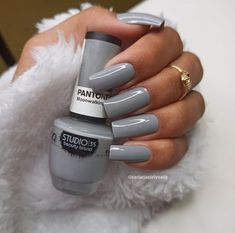 Grey Acrylic Nails, Mauve Nails, French Pedicure, Acrylic Nails At Home, Casual Nails, Pretty Nail Art Designs, Gray Nails, Pretty Nail Art