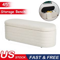 #ad Great Shopping 45 Storage Ottoman Bench Footrest Entryway Bench for Bedroom Storage Seat, Furniture