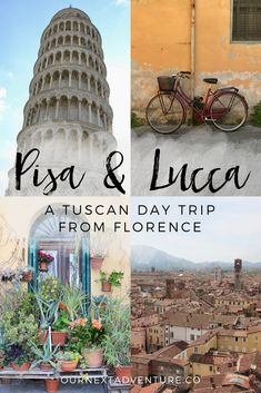 a collage of photos with the words pisa and luca written in italian on it