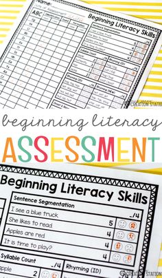 the beginning and end of an elementary reading lesson with text overlay that reads beginning literacy,