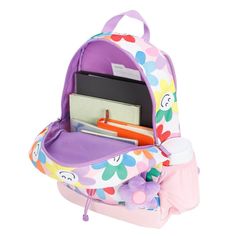 This stylish Crckt Backpack is covered in a fun print and includes a removable plush dangle. This durable backpack has 1 zippered front pocket and a large main compartment to keep everything safe inside. It includes a side mesh pocket and internal organizer which is perfect for securing small items. Customize a perfect fit with the adjustable shoulder straps. Durable Backpack, Reflective Tape, Laptop Pocket, Fun Prints, Small Items, Smiley, Front Pocket, Shoulder Straps, Cleaning Wipes