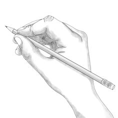 a drawing of a hand holding a pencil