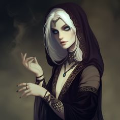 White Haired Witch, Dnd Portraits, Awesome Artwork, Dark Sun, Female Warriors, Beauty Magic, Alastor Hazbin Hotel, Character Pictures, Night Court