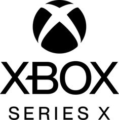 the xbox logo is shown in black and white, with an x box above it