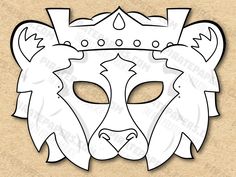 a paper mask with the face of a lion wearing a crown