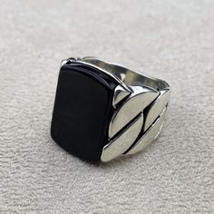 Men's Black Onyx Stone Handmade Silver Ring, Vintage Silver Ring, 925 Sterling Silver Ring, Black Stone Ring, Gift Jewelry Ring, Unique Ring - Etsy Nepal Black Sterling Silver Rectangular Signet Ring, Ring Black Stone, Vintage Silver Ring, Black Stone Ring, Silver Ring Designs, Handmade Silver Ring, Vintage Silver Rings, Black Onyx Stone, Men Ring