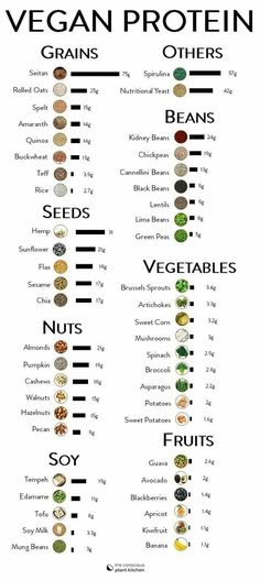 Vegan Protein Sources Chart, Protein Chart, Vegetarian Protein Sources, Vegan Protein Sources, Vegetarian Protein, Vegan Nutrition, Diet Vegetarian, Vegan Protein, Vegan Foods