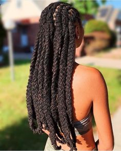 Locstyles Women Long, Women Long Loc Styles, Loc Hairstyles For Long Locs, Loc Tips Dyed, Loc Plaits Styles, Loc Plaits, Long Locks Hairstyles, Braided Loc Styles, Loc Cornrow Styles