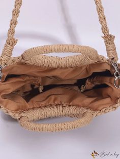 BirdinBag - Stylish Half-Round Straw Crossbody Bag - Ideal for Summer Getaways! Travel Hobo Bag With Adjustable Strap, Large Capacity Crossbody Straw Bag For Travel, Crossbody Beach Bag With Braided Handles, Travel Handheld Bags With Adjustable Strap, Handheld Travel Bag With Adjustable Strap, Travel Straw Bag With Adjustable Strap And Top Handle, Travel Bucket Bag With Adjustable Top Handle, Travel Bucket Bag With Adjustable Handle, Beach Shoulder Bag With Top Carry Handle