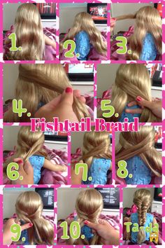 Easy american girl hairstyle More Baby Doll Hairstyles, Hair Styles Diy, Ag Doll Hairstyles, Gigi Hair, Jojo Hair, American Girl Hairstyles, Doll Hairstyles, American Girl Doll Hairstyles, American Girl Diy