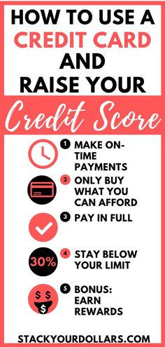 how to use a credit card and raise your credit score info graphic by stackyoud