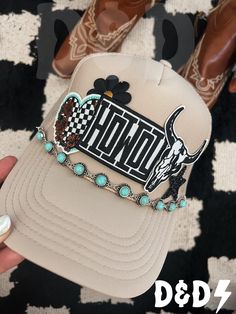 This custom made trucker patch hat is perfect for any occasion whether it be for spring/summer time, a lake hat, a gift for someone, or just a cute accessory to add a little spice to your outfit 🧢✨ DETAILS-  * This hat is one size with an adjustable SnapBack that is adjustable from 20in. - 23.5in. * The color of this hat is Tan * The material of the hat is polyester with iron on patches  REFUNDS AND CANCELLATIONS- Every hat is handmade by me as a result, a slight variation can occur from the pi Trucker Hat Bar Vendor Set Up, Hat Patch Bar, Trucker Hat Patch Design, Patch Hats Baseball Caps, Trucker Patch Hat Ideas, Cowgirl Trucker Hat, Western Trucker Hats With Patches