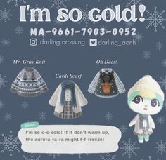 an advertisement for the winter clothing line, which features three different outfits and two hats